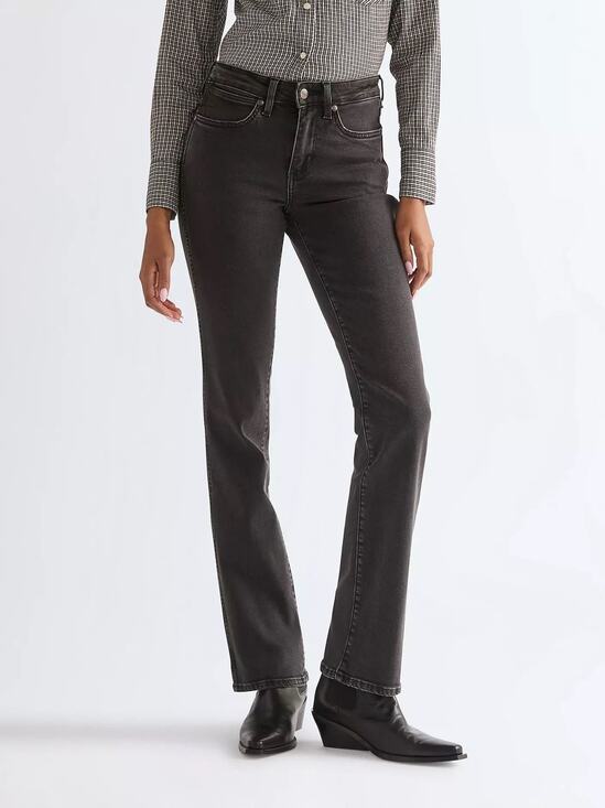 Wrangler Denim - Wrangler High Rise Bootcut Jeans Black 12x30 Western Cowboy Denim